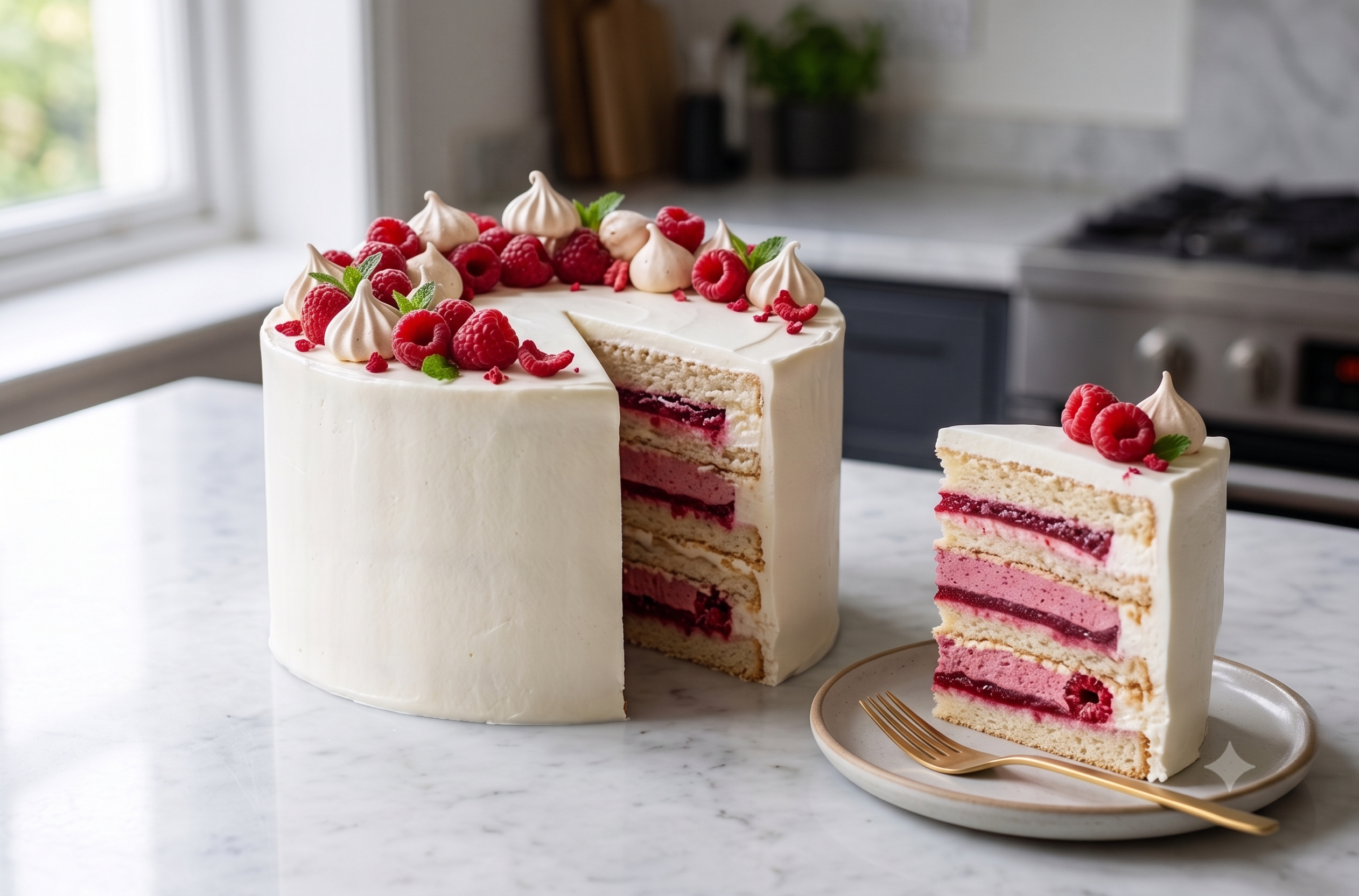 TORTA MERENGUE FRAMBUESA